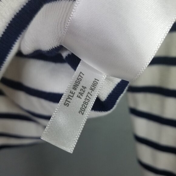 Madewell Grill Sweater Women's L Ribbed Zip-Front Long Sleeve Nautical Stripe - Picture 13 of 16